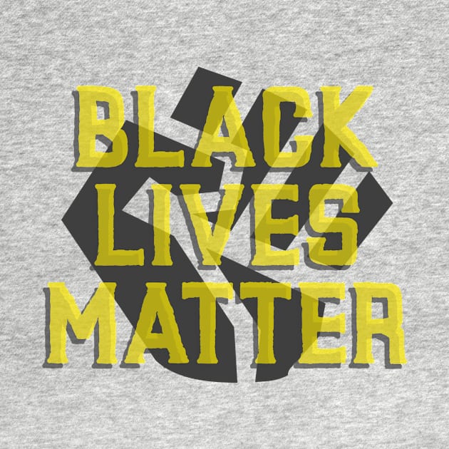 Black Lives Matter Clenched Fist Yellow Text by InkyArt